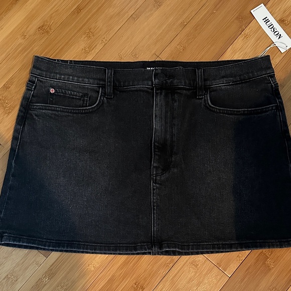 Hudson Jeans Dark Denim Mini Skirt - Picture 1 of 3